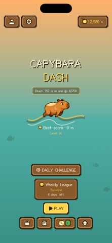 Capybara Dash: echte App-Store-Ansicht des Pixel-Art-Spiels