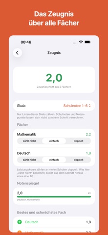 Notenrechner & Zeugnis — App-Store-Ansicht 3