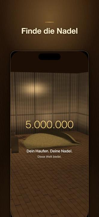 App-Store-Motiv des Originals Nadel im Heuhaufen