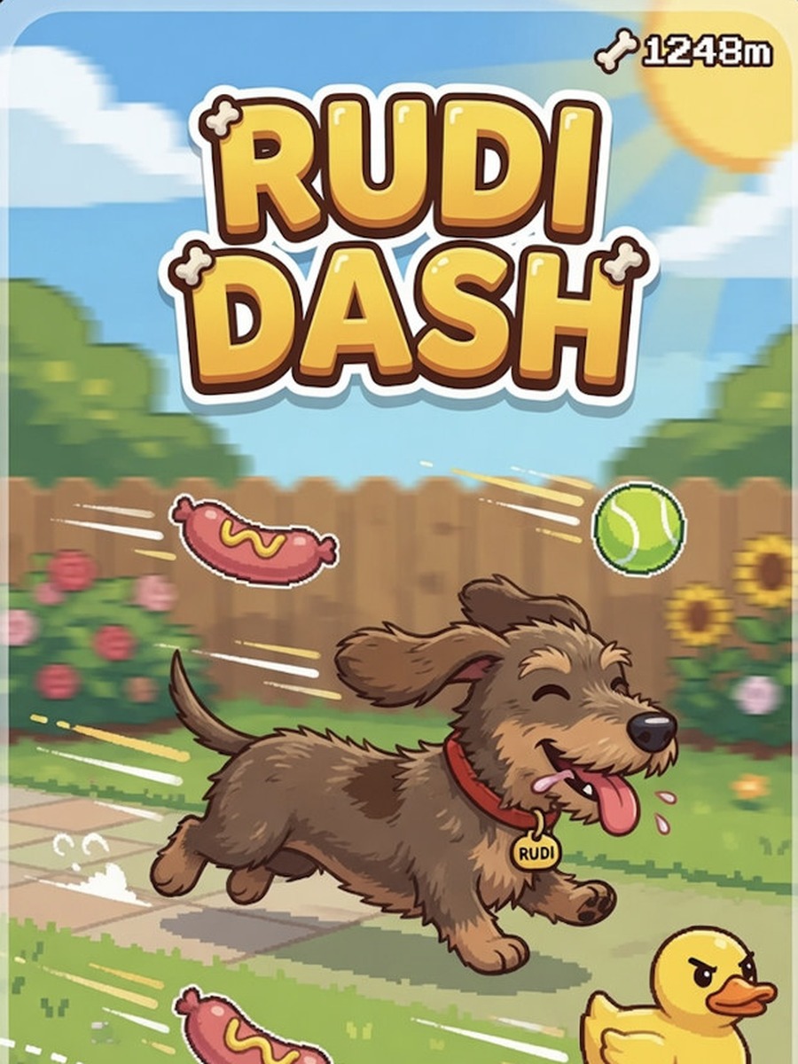 Konzept-Artwork Rudi Dash: Dackel-Endless-Runner